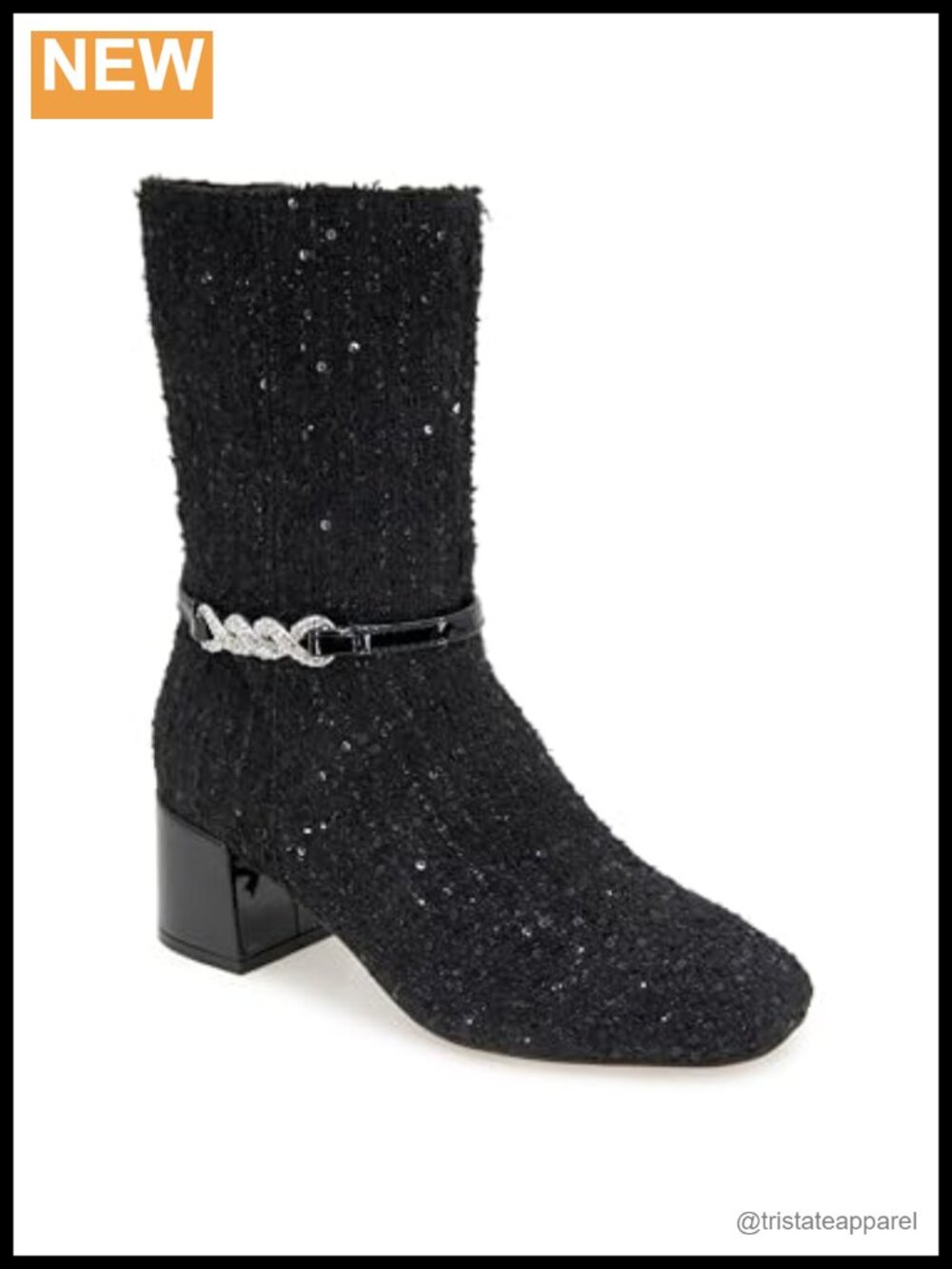 Women's Mid Calf Heeled Bootie, Inside Zip, Comfort Insole, Block Heel